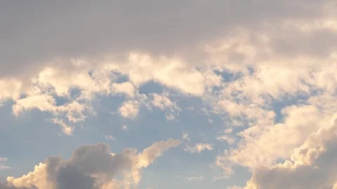 4K Timelapse of Moving clouds at Sunset. Time lapse of clouds lit by the setting Stock Footage 303621946