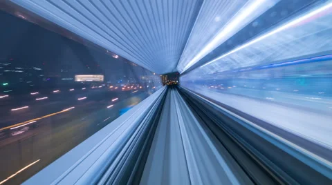 4K Timelapse of moving train in Tokyo, Japan Video stock 65241416