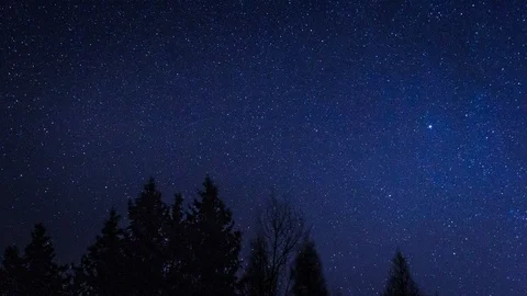 4k timelapse with night sky and stars. Stock Footage 100201929