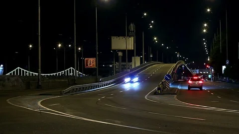 4K timelapse of night street Video stock 95148953