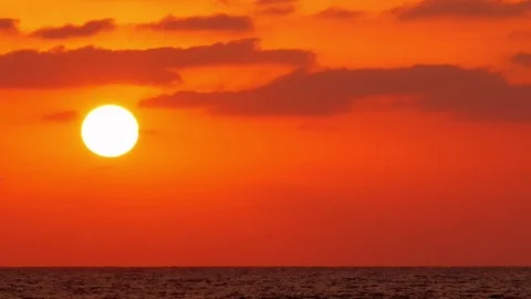4k Timelapse orange Sunset Beach Over Ocean Beautiful Sea Water Waves Stock Footage 78043859