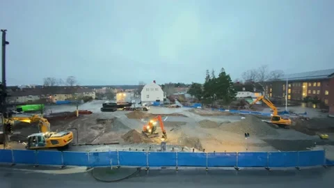 4k timelapse over a construction site 스톡 동영상 145390051