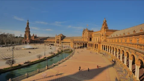 4K Timelapse Overview of Plaza de Espana in Seville City Center. Stock Footage 125724492