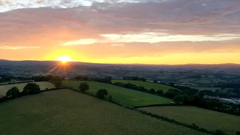 4K Timelapse Pan Around Countryside in Rural Devon Stock Footage