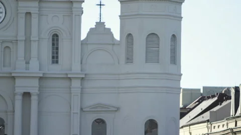 4K Timelapse Pan From Jackson Square Statue to Crowd 動画素材 45152553