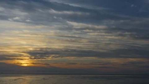 4k Timelapse Panning Ocean Sunset and Tilt Up To Night Sky Stock Footage 88972988