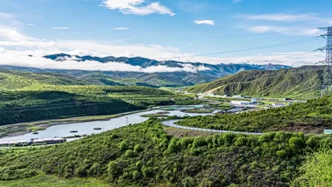 4K Timelapse: Peaks, Rivers &amp; Grasslands, Aba Western Sichuan Stock Footage 342123976