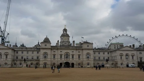 4K Timelapse people walking in front of Royal Horseguards Court London UK Stock Footage 91382350