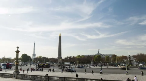 4K Timelapse of place Concorde in Paris, France. Stock Footage 43475588