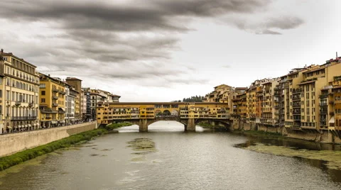 4K Timelapse of Ponte Vecchio Bridge in Florence, Tuscany, Italy, Stock Footage 42928138