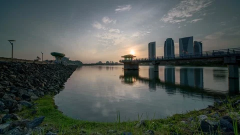4k Timelapse at putrajaya dam 動画素材 112778712