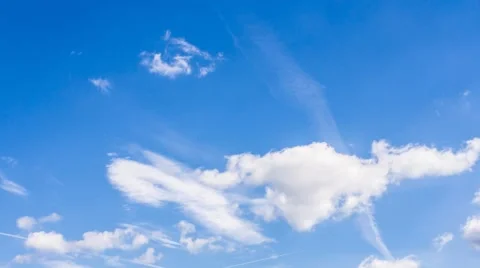 4K timelapse of real natural cloudy blue sky Stock Footage 54507430