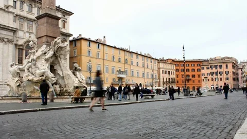 4k Timelapse Rome Navona Square Stock Footage 87333527