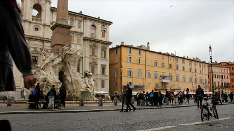 4k Timelapse Rome Navona Square Stock Footage 87333557