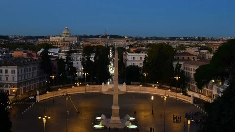 4k timelapse Rome panoramic view in the morning - piazza del popolo Video stock 81947882
