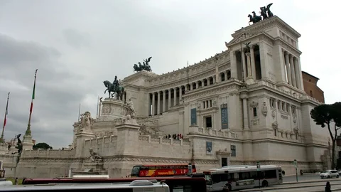 4k Timelapse Rome Venice Square With Italian Flags Stock Footage 87333551
