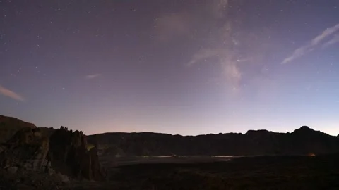 4K Timelapse of Roques de García: Sunset to Milky Way, Tenerife Stock Footage 319958301