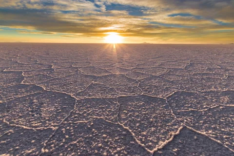 4k Timelapse of Salar De Uyuni during sunset in Bolivia Stock Footage 64669873