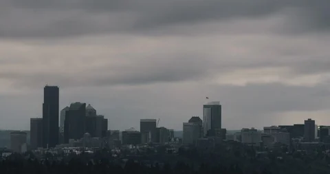 4K Timelapse of Seattle Skyline and Storm Clouds Stock Footage 112498348