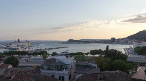 4K+ Timelapse of Ships in Split Harbor, Croatia Stock Footage 68219467