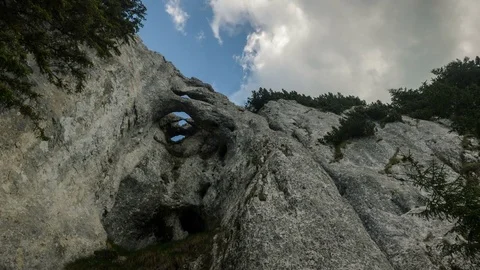 4k timelapse shot looking up the sky in Piatra Craiului Mountains, Romania. Stock Footage 77140440