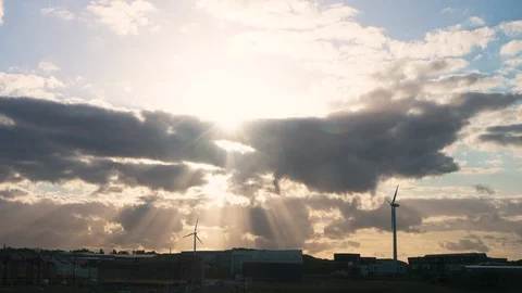 4K timelapse - Sky going from cloudy to clear through a perfect sunset Stock Footage 108651370