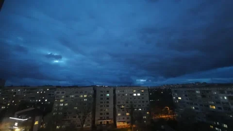 4K Timelapse of Soviet-Era Buildings at Sunset in Ciocana, Chișinău Stock Footage 306043909