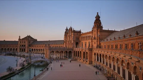 4K Timelapse in Spain Square (Plaza España) in Seville, the capital of Andalusia Stock Footage 125724982