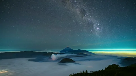 4K Timelapse of star rotate over Bromo volcano, East Java, Indonesia Stock-Footage 245475112