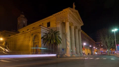 4K Timelapse steets of night Nice city France and Port Marine building and many Stock Footage 87234888