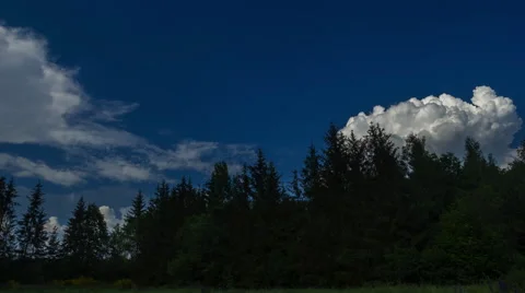 4k timelapse of storm clouds formation over forest landscape. Vídeo Stock 63617490