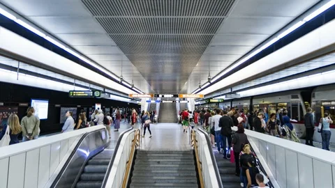 4K Timelapse Subway Underground People Stock-Footage 101732898