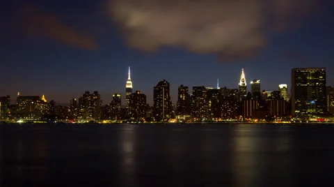 4k timelapse of sun setting over Manhattan cityscape, New York, USA Stock-Footage 44115605