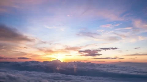 4k Timelapse sunrise over a massive cloud  Stock Footage 134358907