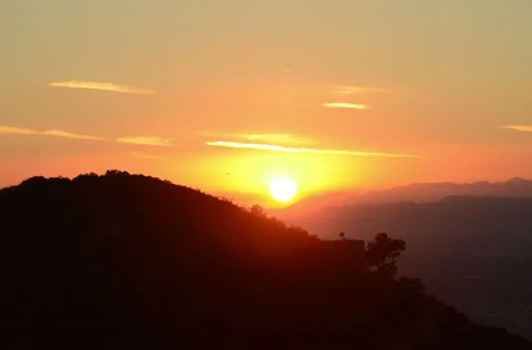 4k timelapse Sunset behind Santa Monica Mountains Stock Footage 45590442