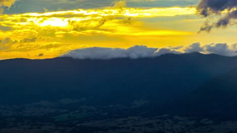 4K Timelapse of Sunset Clouds from Mt Warning Australia Stock Footage 139252621