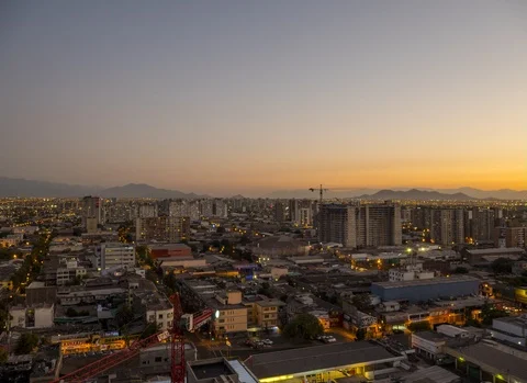 4K timelapse of the sunset facing south in Santiago, Chile Stock-Footage 87349059
