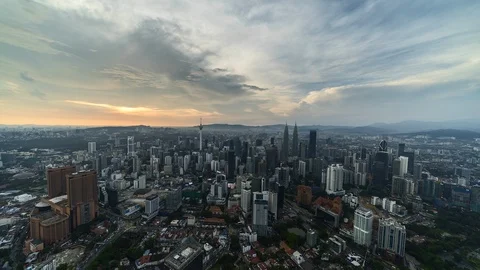4k Timelapse Sunset Kuala Lumpur city centre Stock Footage 90622835