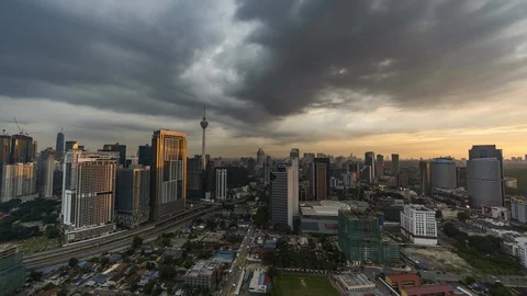 4k timelapse sunset of Kuala Lumpur Stock Footage 90737010