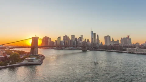 4K Timelapse of the sunset Manhattan, New York Stock Footage 58519617