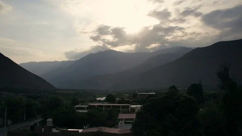 4K Timelapse Sunset in mountain valley over Zuniga, Cañete Province, Peru Stock Footage 114637382