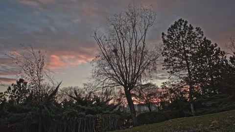 4K Timelapse Sunset to Night Transition: Dramatic Moving Clouds Stock Footage 322819824