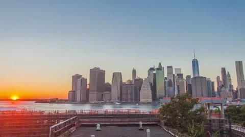 4K Timelapse of the sunset over Manhattan, New York Stock Footage 58521018
