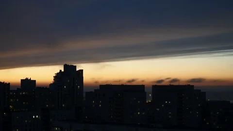 4K timelapse of sunset over modern building in the city Stock Footage 83827300