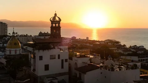 4K timelapse of a sunset over Puerto Vallarta city skyline, Jalisco, Mexico. Stock Footage 167296445
