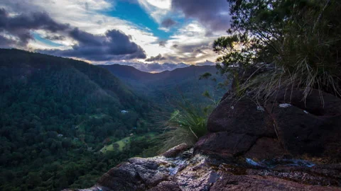 4K Timelapse Sunset Over Waterfall Australian Outback Stock Footage 139313663