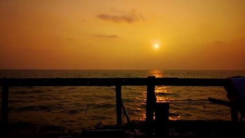 4k timelapse of sunset at the seaside Stock Footage 104920142