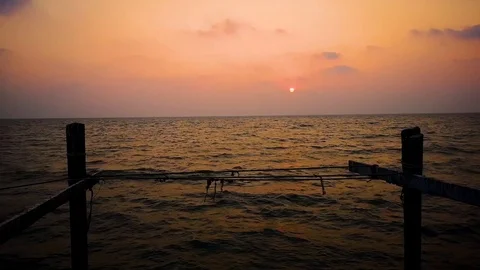 4k timelapse of sunset at the seaside Stock Footage 104920253