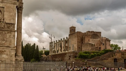 4K Timelapse Temple of Venus and Rome, Rome, Italy Stock Footage 111424978