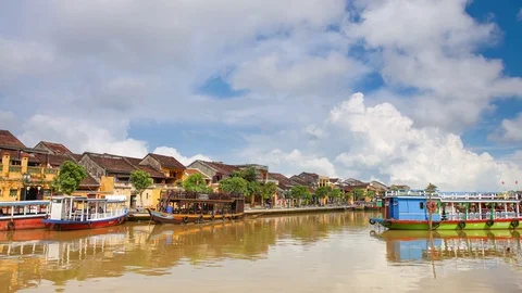 4k timelapse Thu Bon river ,Vietnam Stock Footage 69996759